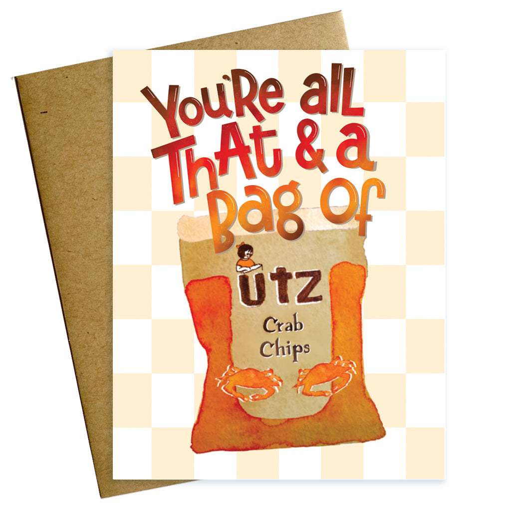 You're All that and a Bag of UTZ Crab Chips Baltimore Maryland card 