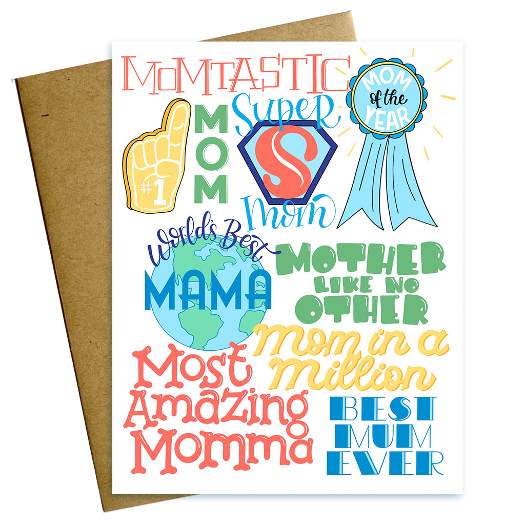 mothers day card, mom card, mom of the year, mother like no other, worlds best mama, most amazing momma, super mom, momtastic