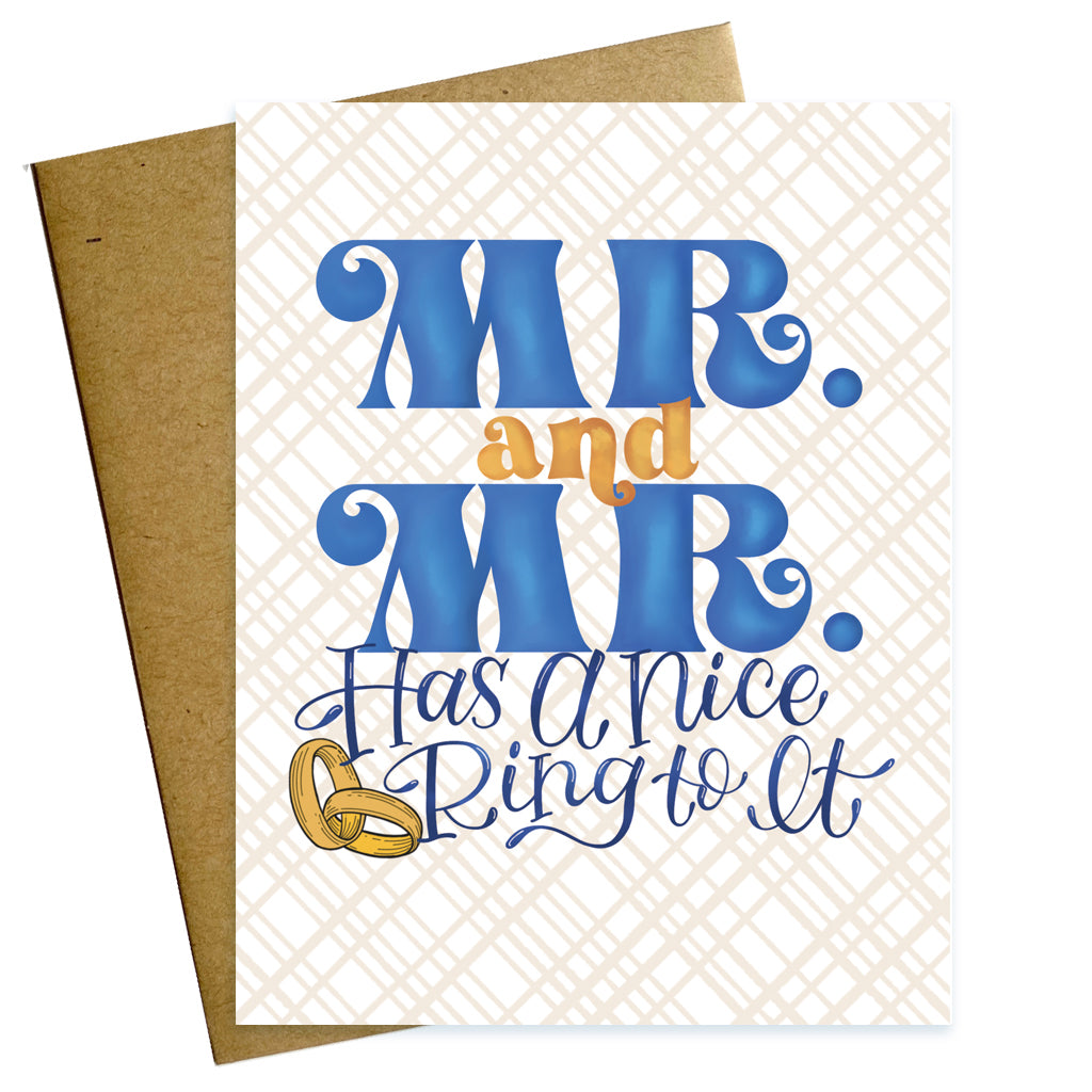 Mr. and Mr. has a nice ring to it LBGTQ gay wedding card