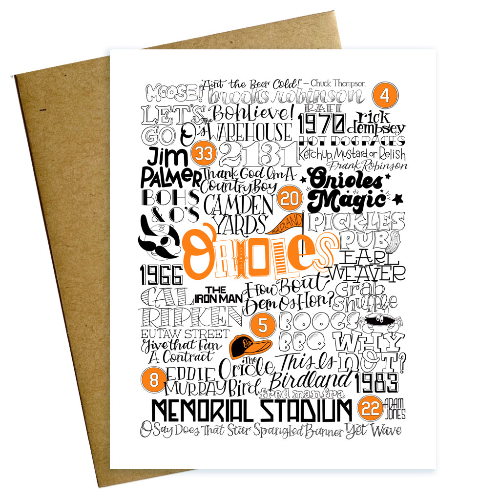 How bout dem O's Baltimore Orioles baseball greeting card