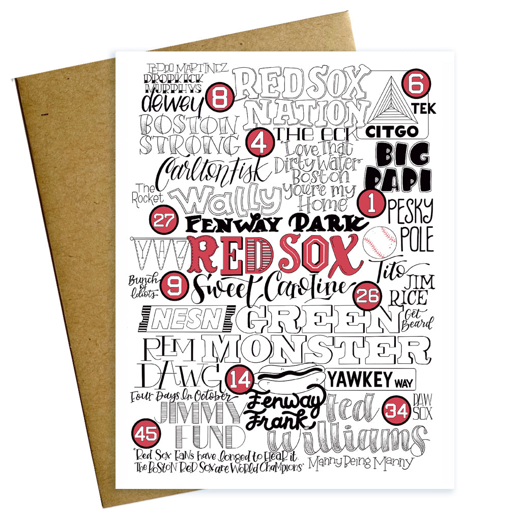 Red Sox, Boston, Fenway Park, Baseball, greeting card, red sox card, 