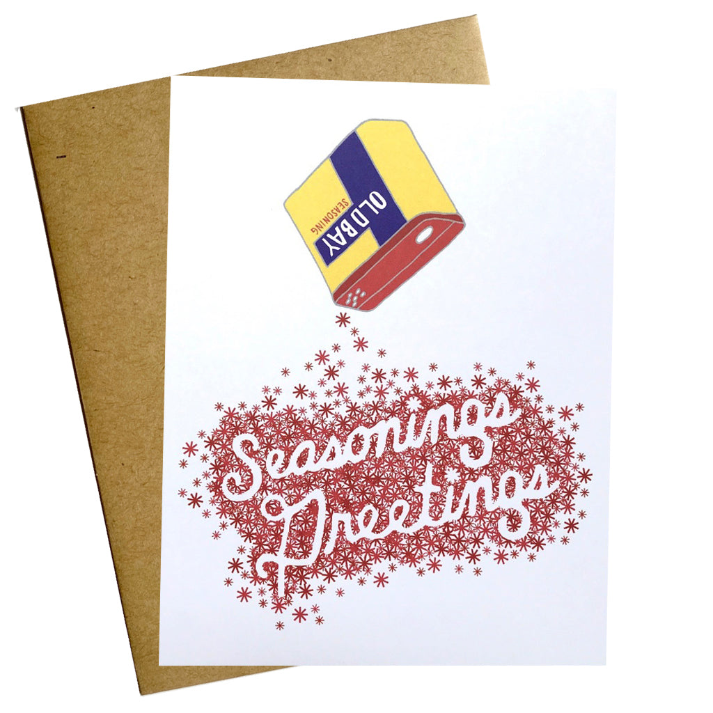 seasonings greetings, old bay card, seasons greetings, old bay seasoning, holiday card