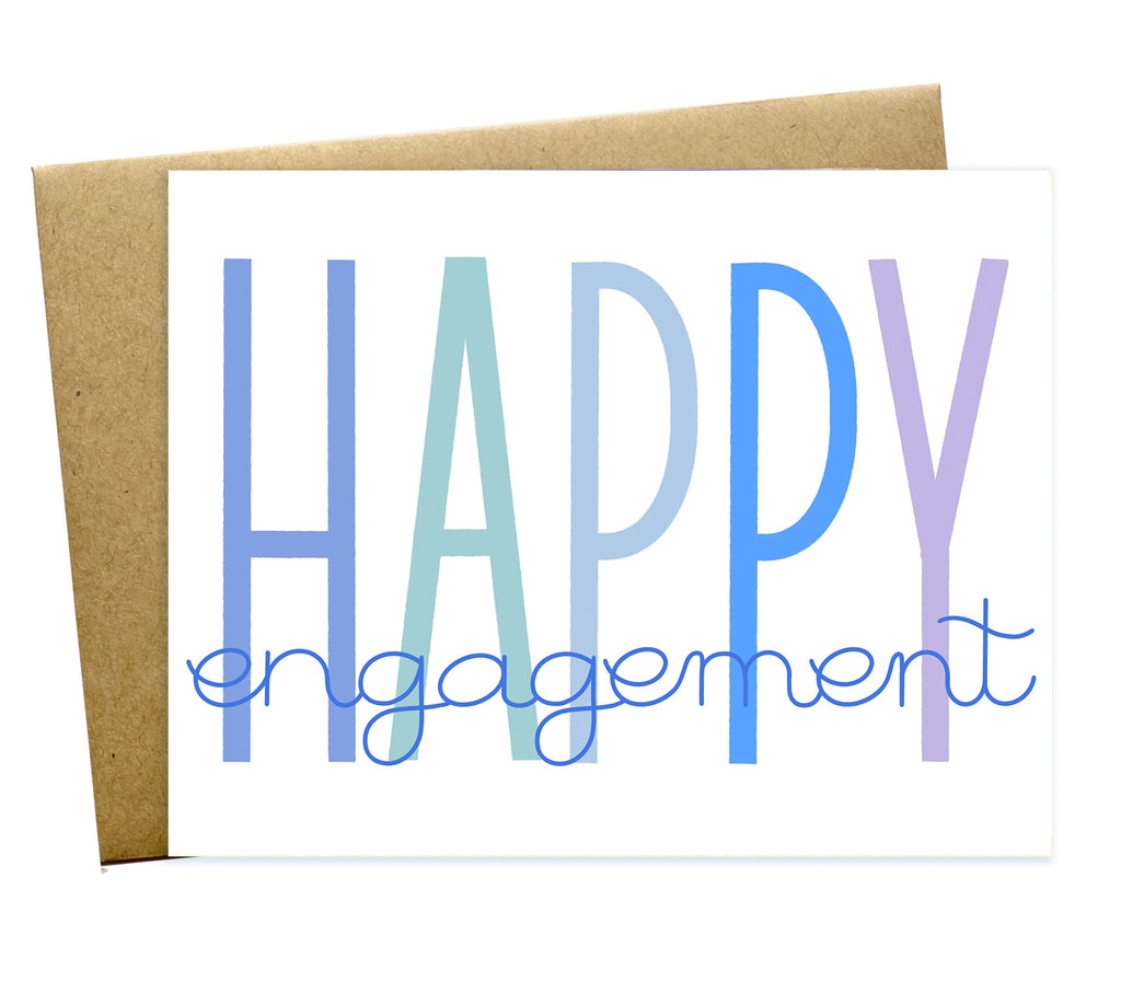 Big colorful happy engagement card