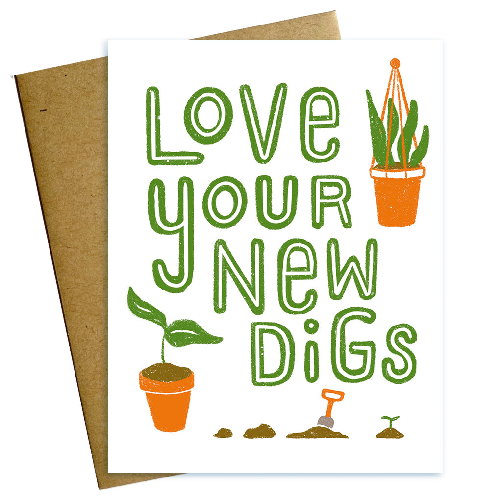 love your new digs housewarming plant card