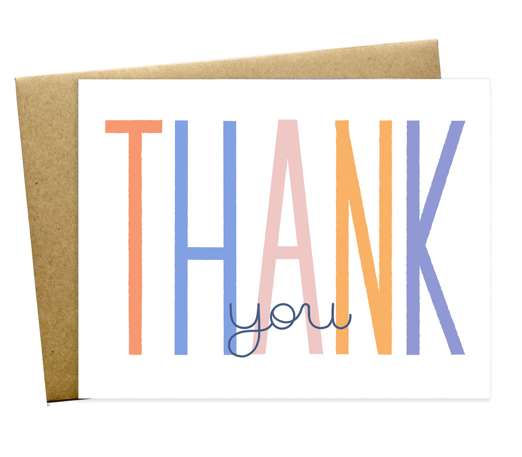 Big colorful thank you greeting card