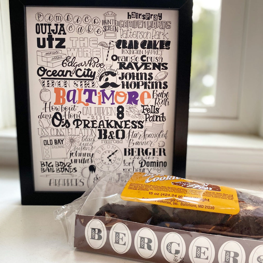 Berger Cookies with Maggie Moore Baltimore art print