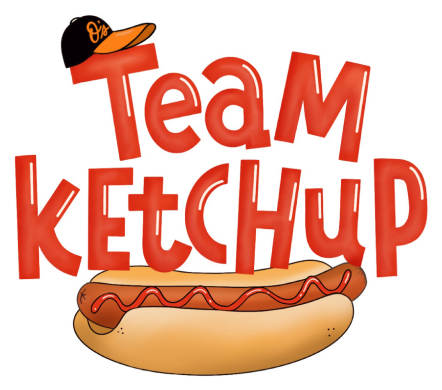 Team Ketchup tattoo with hat and hot dog for Baltimore Orioles 