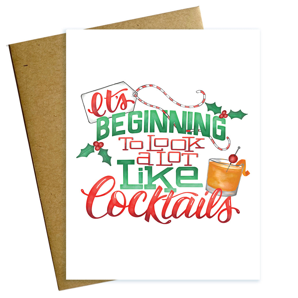 it's beginning to look a lot like cocktails holiday card