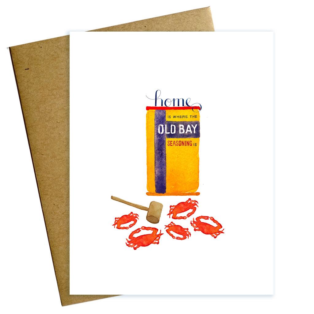 Home is where the old bay is maryland crab greeting card