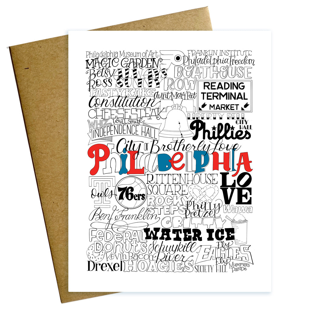Philadelphia, greeting card, PA, Pennsylvania