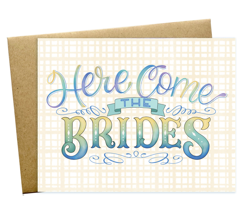 Here Come the Brides, Wedding Card, LBGTQ Wedding