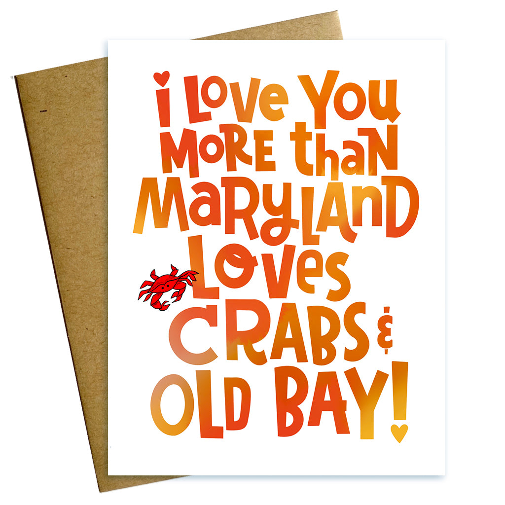 Maryland crabs and Old Bay Love valentine card