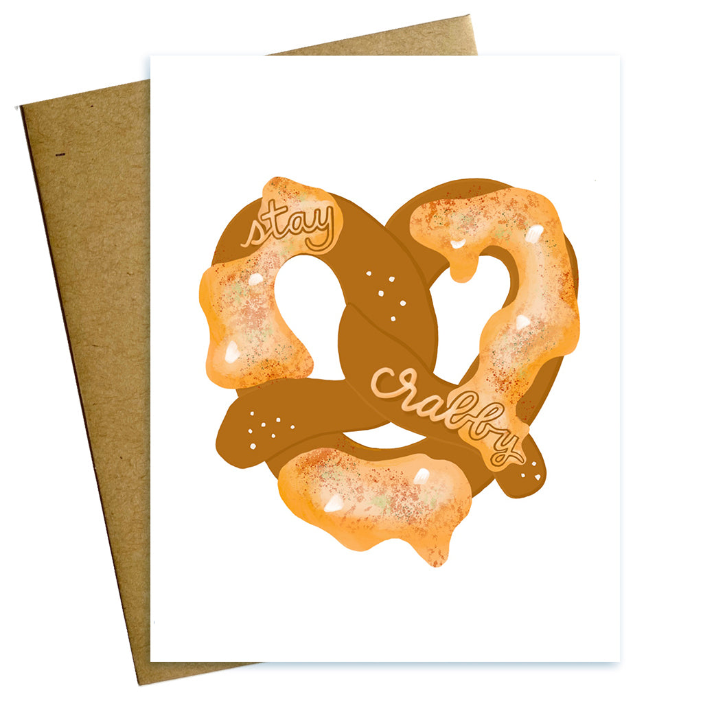 Stay Crabby crab pretzel Maryland card