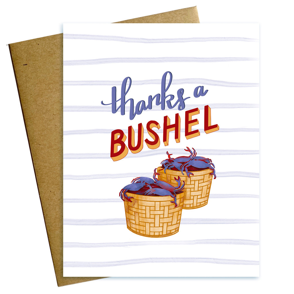 thanks a bushel Maryland thank you greeting with blue crab bushelcard